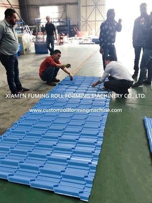7.0KW Metal Roof Tile Roll Forming Machine Kecepatan Tinggi Untuk 6m Lembar Panjang